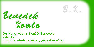 benedek komlo business card