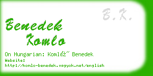 benedek komlo business card